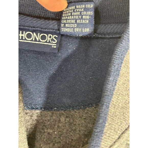Honors Mens Pullover Sweatshirt Colorblock Rugby Style XL Gray Green Navy - Picture 5 of 8